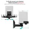 WALI Speaker Wall Mount, Surround Sound Speaker Stand with Adjustable Swivel Tilt Angle, Bookshelf Speaker Wall Mounts for Living Room, Home Theater, Hold Up to 55 Lbs, (SWM201), 1 Pair, Black view 4