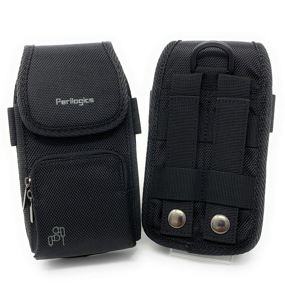 Perilogics Tactical MOLLE Phone Holster for Men, EDC Cell Phone Pouch with Belt Clip, Durable Nylon Belt Phone Holder Fits iPhone 17/16/15/14 Pro Max, Samsung S25/S24 Ultra with Rugged Case