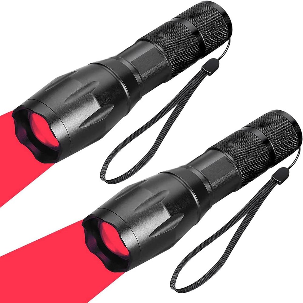 WAYLLSHINE (Pack of 2 One Mode Red Light Flashlight, Single Mode Red LED Flashlight Red Flashlight, Red LED Red Light for Astronomy, Aviation, Night Observation- 2 Pcs Red Flashlights