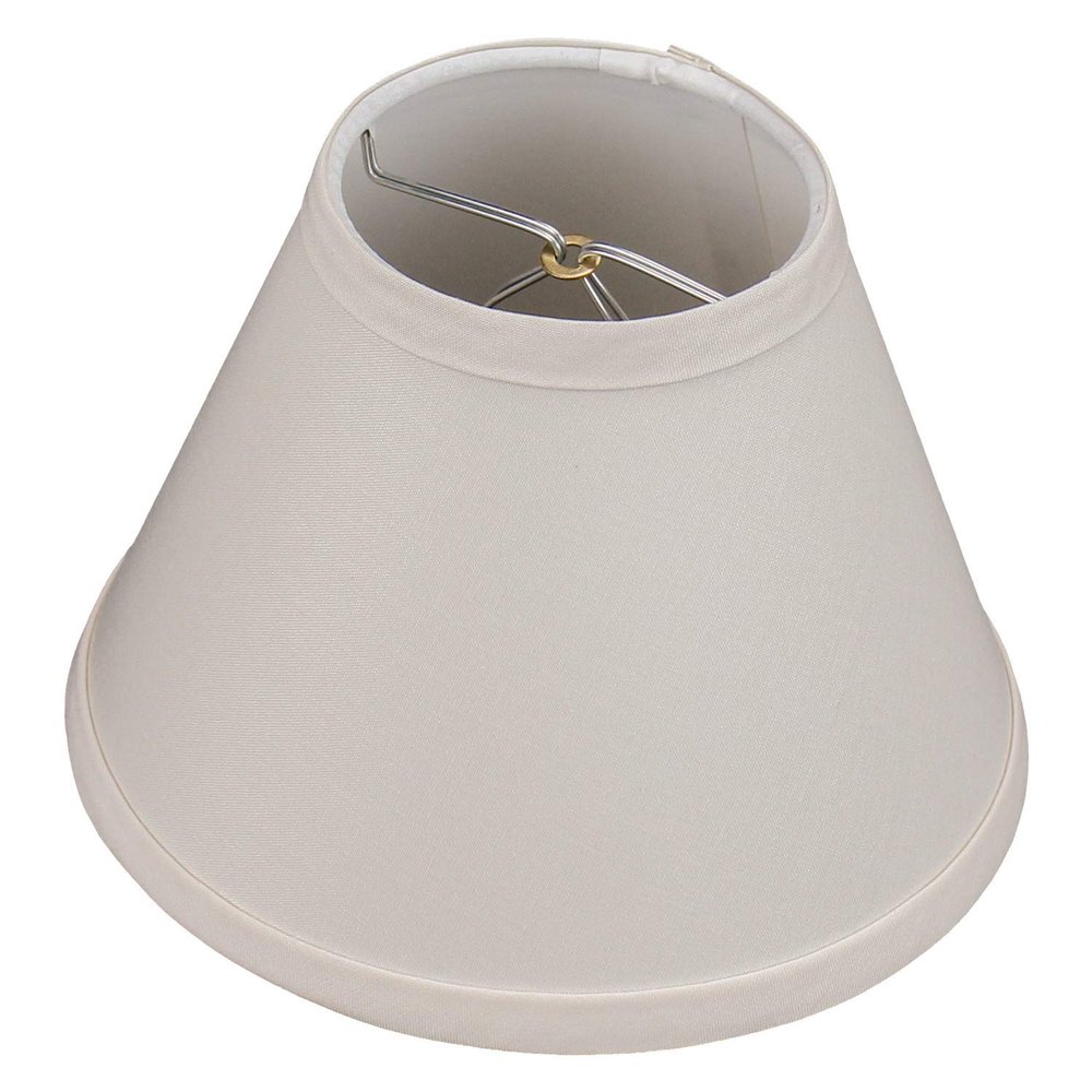 FenchelShades.com Lampshade 4" Top Diameter x 8" Bottom Diameter x 6" Slant Height with Clip-On Attachment for Standard Edison-Style Lightbulb (Linen Ivory)