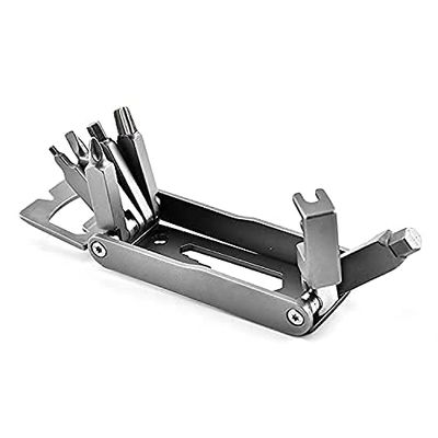Bike Tool 22-in-1 Folding Multitool Deluxe Cycling Tool Kit with Screwdrivers & Wrench, Simcard Tray Ejecter Pin, Pry Bar