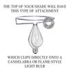 FenchelShades.com 4" Top Diameter x 5" Bottom Diameter x 6" Slant Height Fabric Round Lampshade Flame Clip Attachment for a Candelabra Style Lightbulb (Linen White) view 4