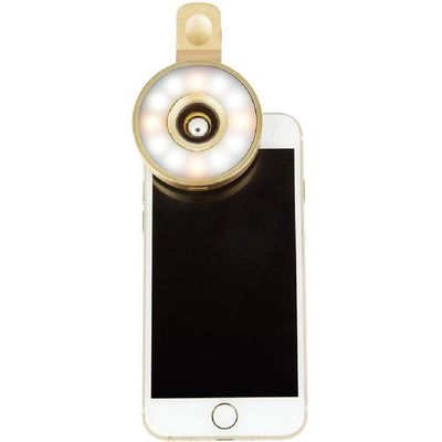 Glolens, Gold, Selfie Light, Cellphone Light Ring Clip