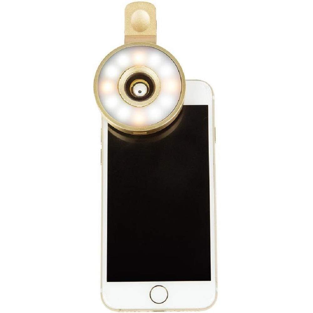 Glolens, Gold, Selfie Light, Cellphone Light Ring Clip