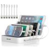 MSTJRY Charging Station for Multiple Devices : 5 Port Multi USB-A Charger Stations Multi-Device Organizer Charging Dock Designed for iPhone iPad Cell Phone Tablets (7 Short Cables Included) view 1
