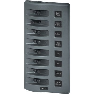 Blue Sea Systems 4309 WeatherDeck 12V DC Waterproof 8-Position Switch Panel