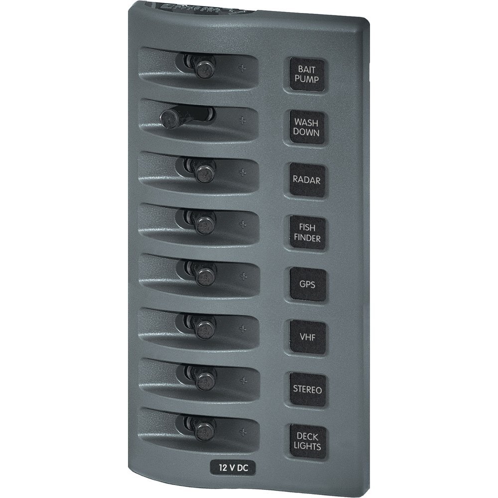 Blue Sea Systems 4309 WeatherDeck 12V DC Waterproof 8-Position Switch Panel