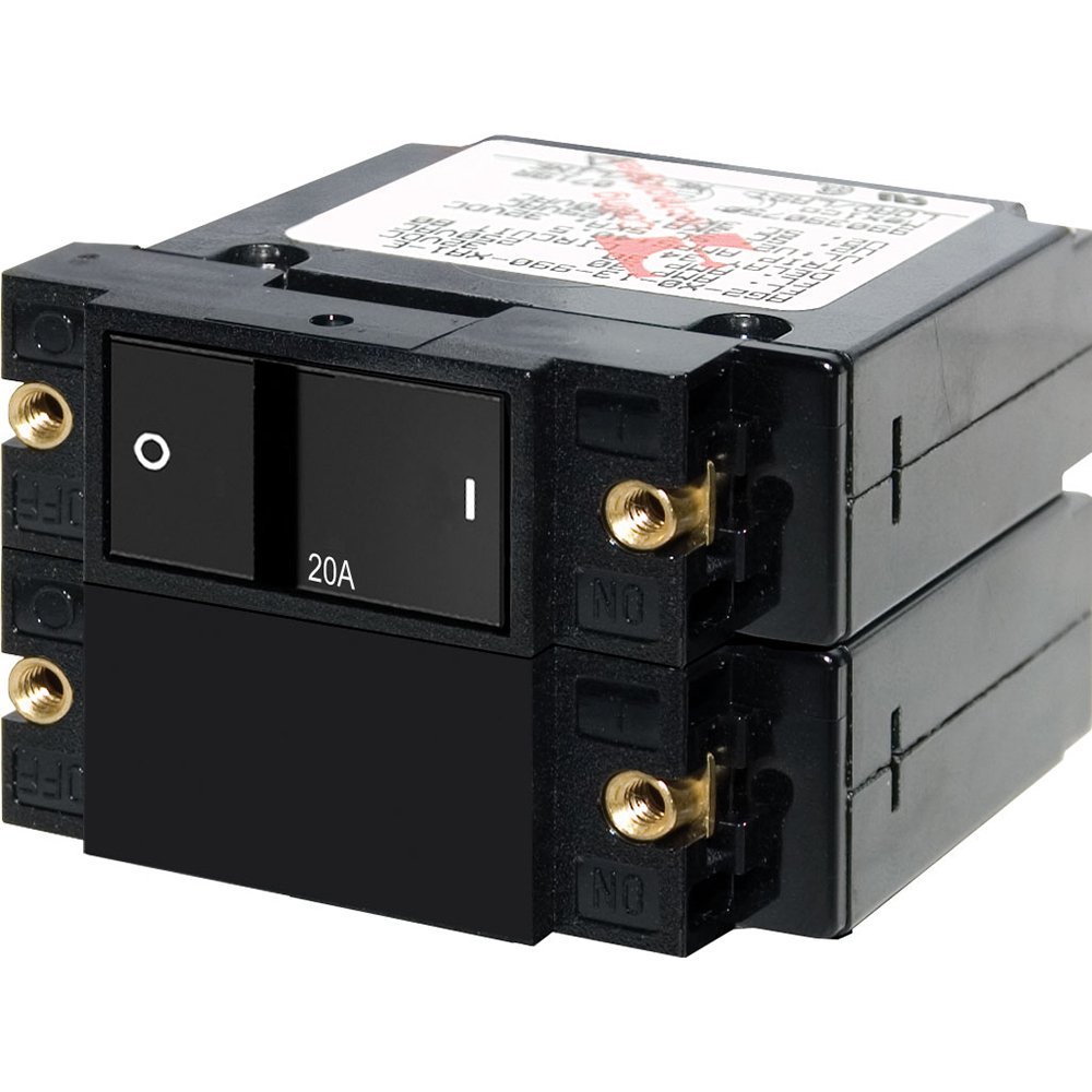 Blue Sea Systems A-Series Flat Rocker Double Pole 20A Circuit Breaker