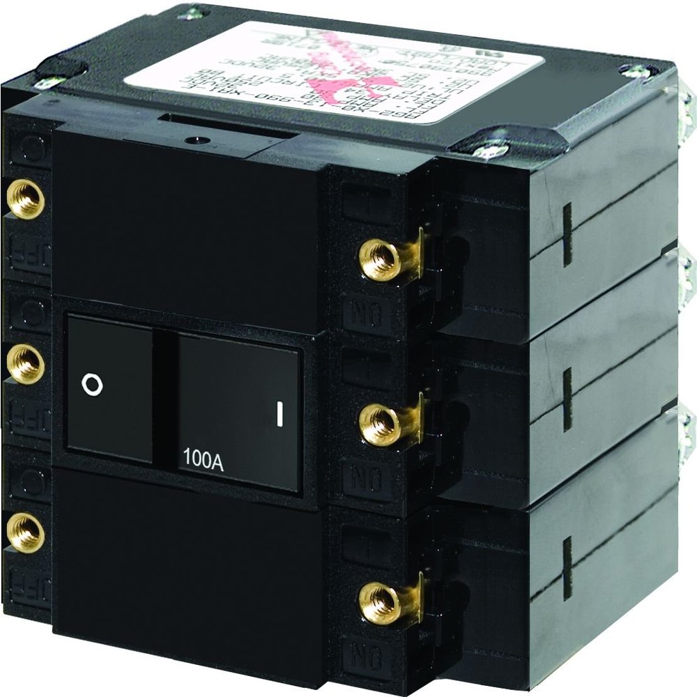 Blue Sea Systems C-Series Flat Rocker Triple Pole 100A AC Circuit Breaker