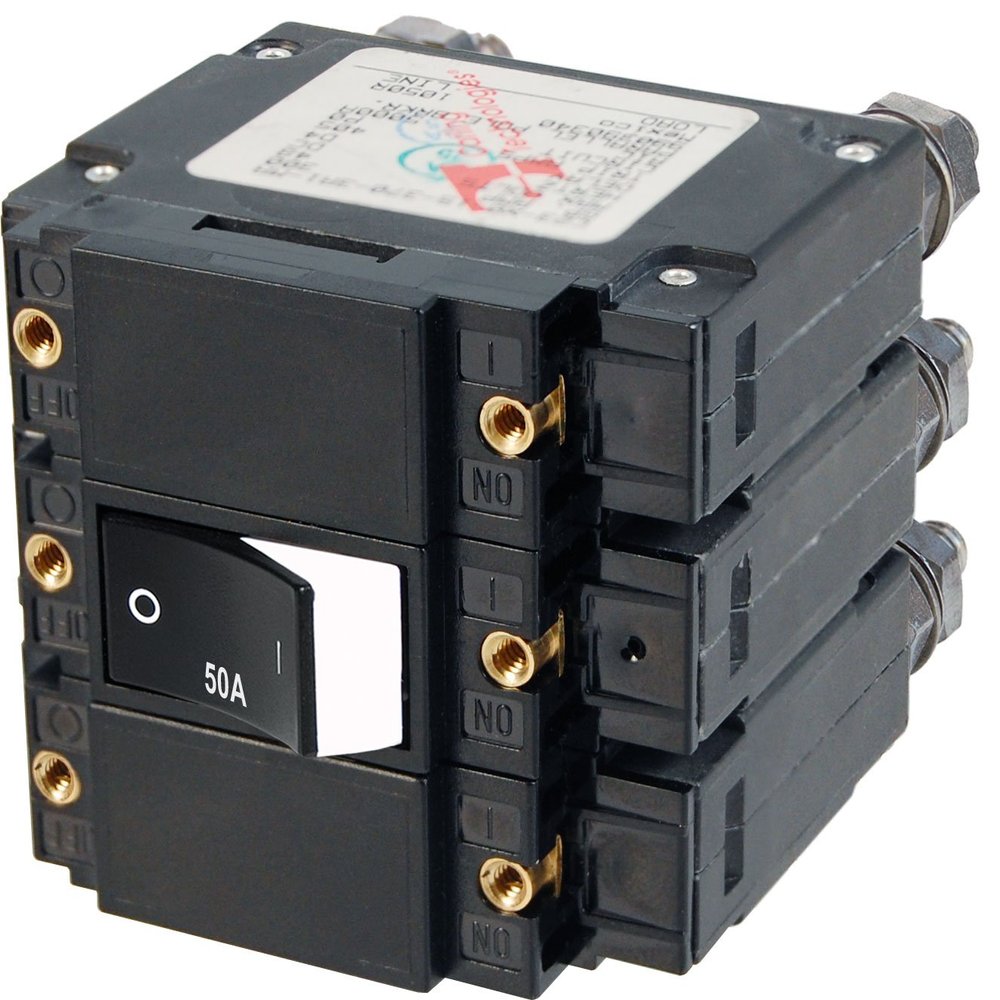 Blue Sea Systems C-Series Raised Rocker Triple Pole 50A AC Circuit Breaker