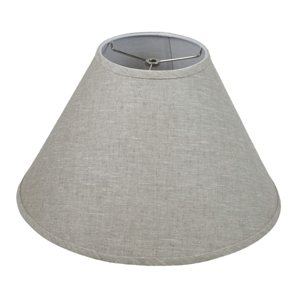 FenchelShades.com Lampshade 7" Top Diameter x 18" Bottom Diameter x 12" Slant Height with Washer (Spider) Attachment for Lamps with a Harp (Designer Linen Oatmeal)