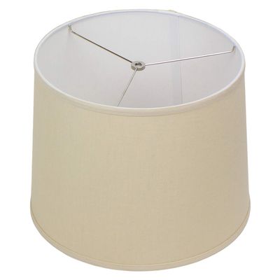 FenchelShades.com Lampshade 14" Top Diameter x 16" Bottom Diameter x 12" Slant Height with Washer (Spider) Attachment for Lamps with a Harp (Designer Linen Natural)