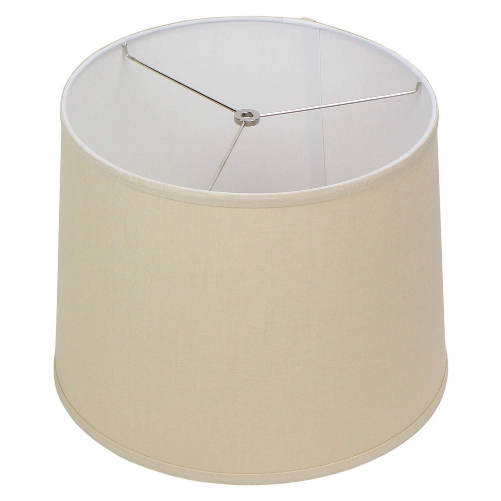 FenchelShades.com Lampshade 14" Top Diameter x 16" Bottom Diameter x 12" Slant Height with Washer (Spider) Attachment for Lamps with a Harp (Designer Linen Natural)
