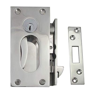 White Water S12-410 Stainless Steel Sliding Door Lock Set with Key