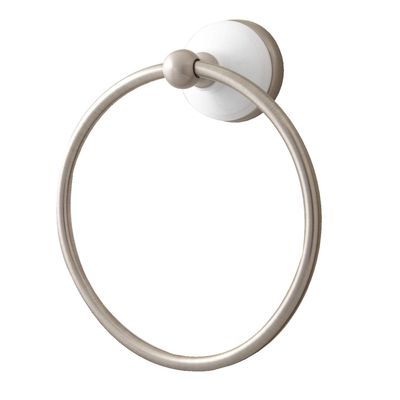 Naiture Wall Mount Brass Bathroom Lavatory Hardware Towel Ring Towel Holder in Brushed Nickel Finish