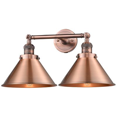 Innovations 208-AC-M10-AC-LED 2 Light Vintage Dimmable LED Bathroom Fixture, Antique Copper