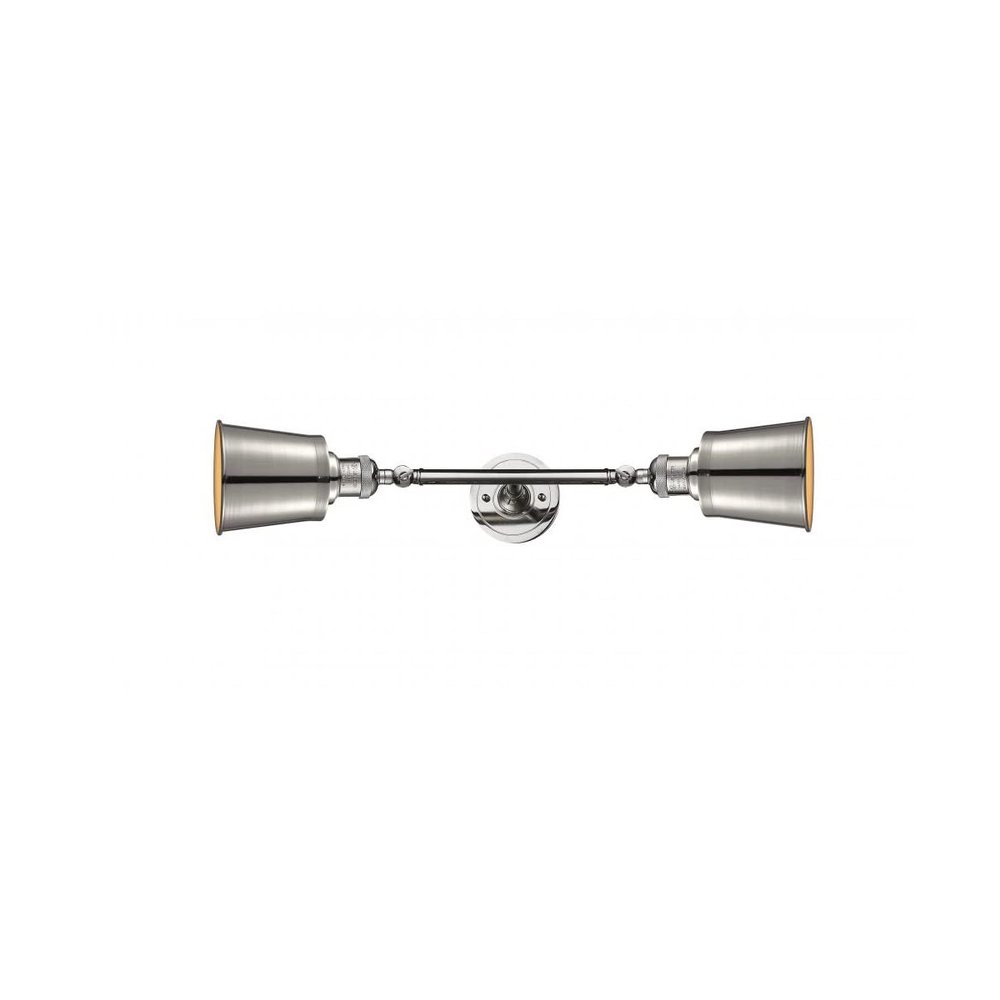 Innovations 208L-PN-M9 2 Vertical Bath Vanity Light, Polished Nickel
