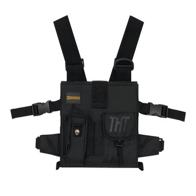 Gig Gear Two Hand Touch Tablet Chest Harness for iPad and Samsung Tablets - Rugged Tablet Carrying Case with Strap and Compartments - Heavy Duty iPad Chest Mount for 10.2 Inch Mobile Device (Black)