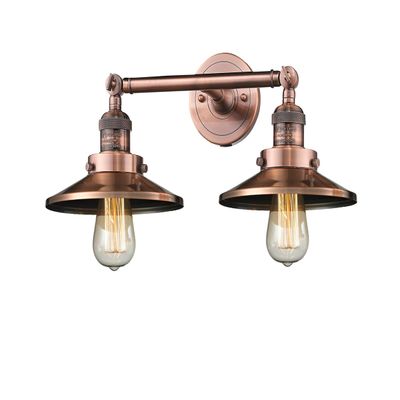 Innovations 208L-AC-M3 2 Vertical Bath Vanity Light, Antique Copper