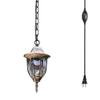 ANYE Glass Metal Pendant Lighting European Chandelier Outdoor Balcony Garden Fixtures Retro Style Decor for Corridor Garden with 15ft UL IP65 Waterproof Plug-in Button Cord Bulb Not Included view 1