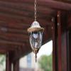 ANYE Glass Metal Pendant Lighting European Chandelier Outdoor Balcony Garden Fixtures Retro Style Decor for Corridor Garden with 15ft UL IP65 Waterproof Plug-in Button Cord Bulb Not Included view 4