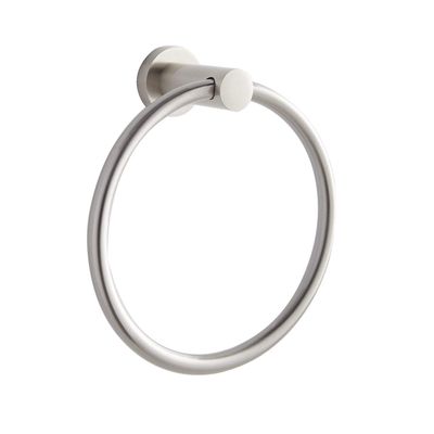 Naiture Wall Mount Brass/Zinc Bathroom Lavatory Hardware Towel Ring Towel Holder in Brushed Nickel Finish