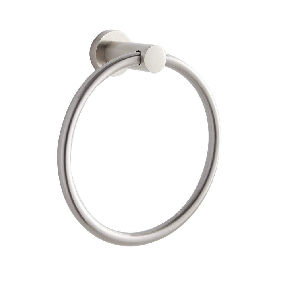 Naiture Wall Mount Brass/Zinc Bathroom Lavatory Hardware Towel Ring Towel Holder in Brushed Nickel Finish