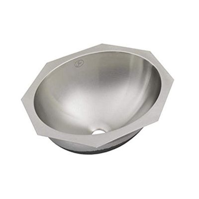 Just Lavatory Undermount Stainless Steel Sink, ADA, Oval Bowl With Overflow, 18 GA, OD 15-1/4" x 21-1/2", UOIF-ADA-1521-A