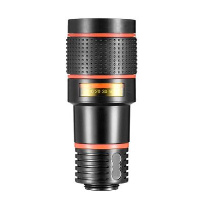 CamDesign 12x Optical Zoom HD Cell Phone Camera Lens, Telephoto Clip-On Lens for Single Lens Phone, Compatible with iOS X/8/7/6s/6 Plus Android Tablet, Used as Monocular Rubber Eyecup Carry Bag