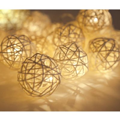 EONLYX Solar Rattan Ball Lights, 30LED 20ft Waterproof Garden Lights for Landscape, Patio, Wedding Decoration (Warm White)