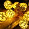 EONLYX Solar Rattan Ball Lights, 30LED 20ft Waterproof Garden Lights for Landscape, Patio, Wedding Decoration (Warm White) view 2