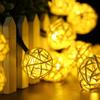 EONLYX Solar Rattan Ball Lights, 30LED 20ft Waterproof Garden Lights for Landscape, Patio, Wedding Decoration (Warm White) view 4