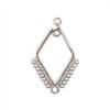 Handcrafted Silver Overlay Diamond Shape Earwire from India Polished Multi Loop Geometric Jewelry Component view 1