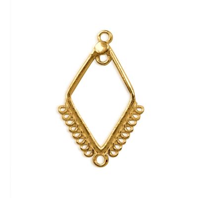 Bali Designs 18K Gold Overlay Diamond Frame Earwire Jewelry Connector Handcrafted In India