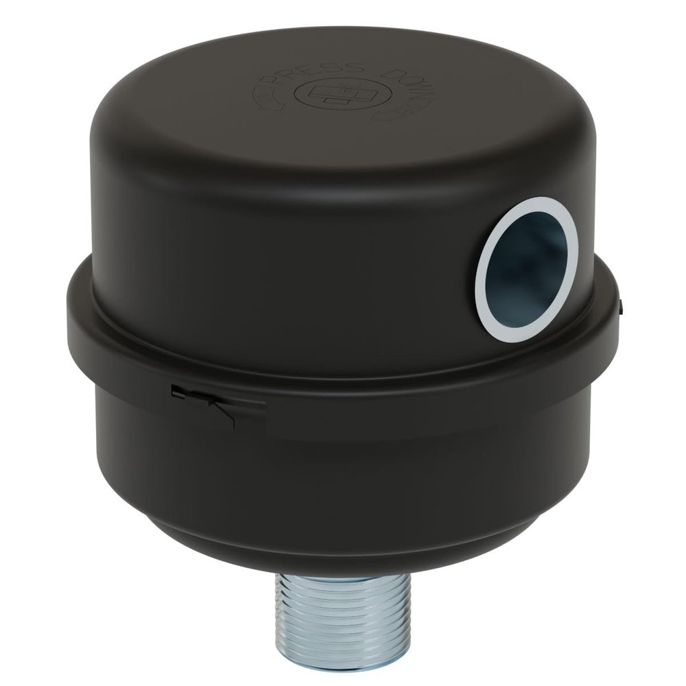 Solberg FS-10-050 Inlet Compressor Air Filter Silencer, 1/2" MPT Outlet, 4-1/8" Height, 4-1/8" Diameter, 12 SCFM, Made in the USA