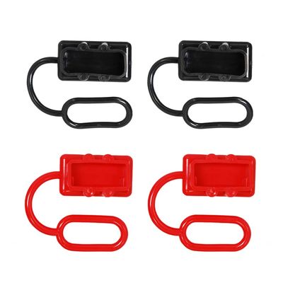KingBra Rubber Cover 2pcs Black and Red 50A Plug Connector Protective End Cover Dust Cover Connector Cover Compatible with 50Amp DC Power Connectors