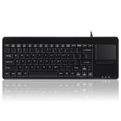 Perixx PERIBOARD-515H Wired USB Keyboard with Touchpad, 2 Hubs, US English Layout, Black