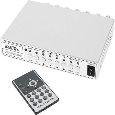 4CH HD Video Quad Splitter - 4-Screen CCTV DVR Processor with NTSC/PAL Switch, PIP Function, for School/Home/Factory Surveillance Systems