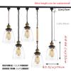 STGLIGHTING 3-Pack H-Type Track Light Pendants Restaurant Chandelier Glass Lampshade Pendant Light Industrial 1.6ft Wire Factory Pendant Lamp Bulb Not Included Dimmable Track Mount Pendant Lighting view 2