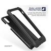 Encased Heavy Duty Belt Clip Case Designed for iPhone XR - Military Spec Protection with Holster and Tempered Glass Screen Protector (Black) view 4