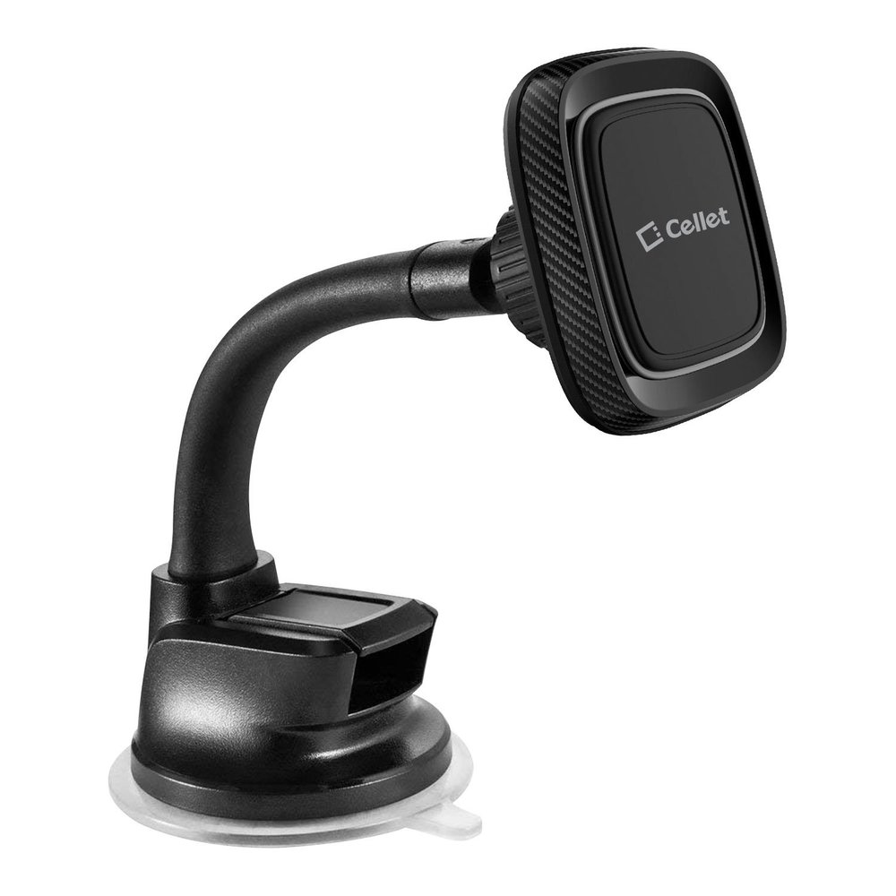 Cellet Car Phone Mount Holder Universal Phone Car Dashboard & Windshield Magnetic Phone Mount Holder with Goose-Neck Compatible with Smartphones iPhones Samsung Galaxy LG Motorola Moto Google Pixel