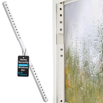 Adjustable Sliding Door Security Bar & Window Safety Bar, Durable Security Door Stopper for Apartment & Home Protection, Child Safety Lock & Works Great with Window Alarms  Extra Long  (1 Device)