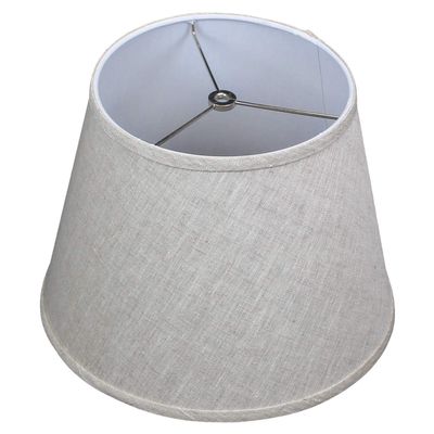 FenchelShades.com Lampshade 9" Top Diameter x 13" Bottom Diameter x 10" Slant Height with Washer (Spider) Attachment for Lamps with a Harp (Designer Linen Oatmeal)