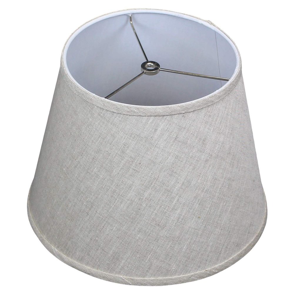 FenchelShades.com Lampshade 9" Top Diameter x 13" Bottom Diameter x 10" Slant Height with Washer (Spider) Attachment for Lamps with a Harp (Designer Linen Oatmeal)