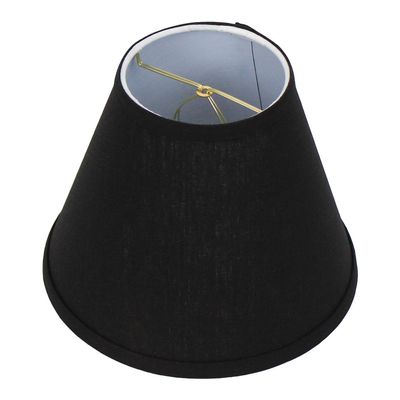 FenchelShades.com Lampshade 5" Top Diameter x 10" Bottom Diameter x 8" Slant Height with Clip-On Attachment for Standard Edison-Style Lightbulb (Designer Linen Black)