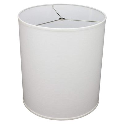 FenchelShades.com 16" Top Diameter x 16" Bottom Diameter 18" Height Cylinder Drum Lampshade USA Made (Designer Linen Off White)