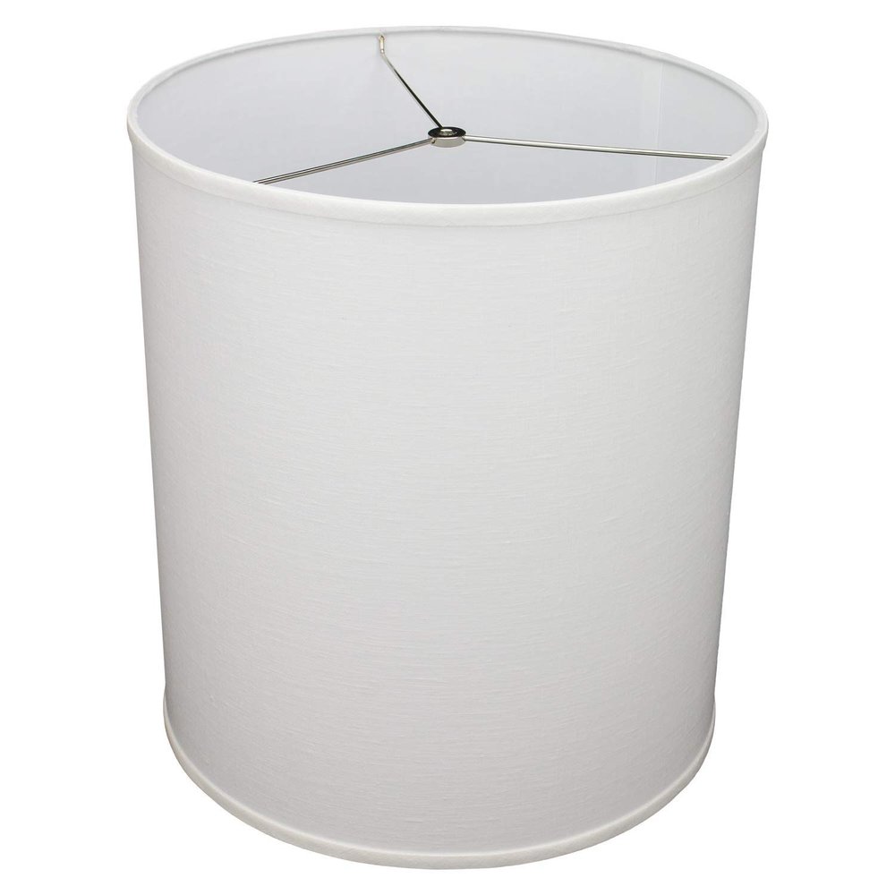FenchelShades.com 16" Top Diameter x 16" Bottom Diameter 18" Height Cylinder Drum Lampshade USA Made (Designer Linen Off White)