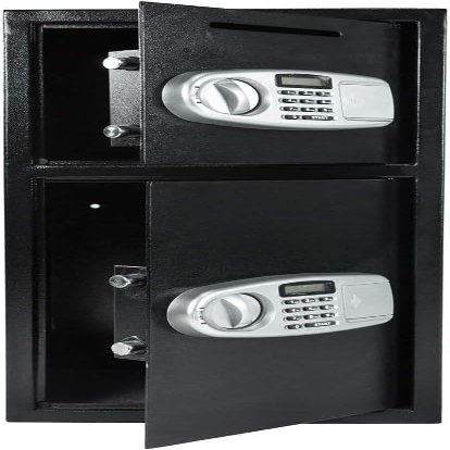 MRT SUPPLY Digital Double Door Safe Depository Drop Box Gun Safes Cash Office Security Lock with Ebook