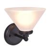 Aspen Creative 62145, One Metal Bathroom Light Fixture, 6-1/2" Wide, Transitional Design in Oil Rubbed Bronze with Frosted Glass Shade Vanity Wall view 1