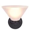 Aspen Creative 62145, One Metal Bathroom Light Fixture, 6-1/2" Wide, Transitional Design in Oil Rubbed Bronze with Frosted Glass Shade Vanity Wall view 3